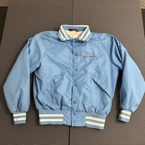 Vintage Pla-Jac Dunbrooke West Point Army Bomber Jacket Blue Mens Large USA Made